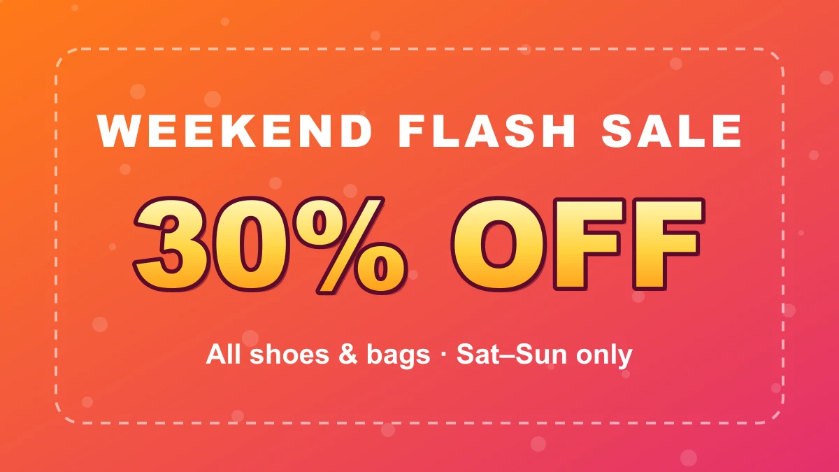 Promo poster before the edit: 30% OFF in outlined gradient lettering