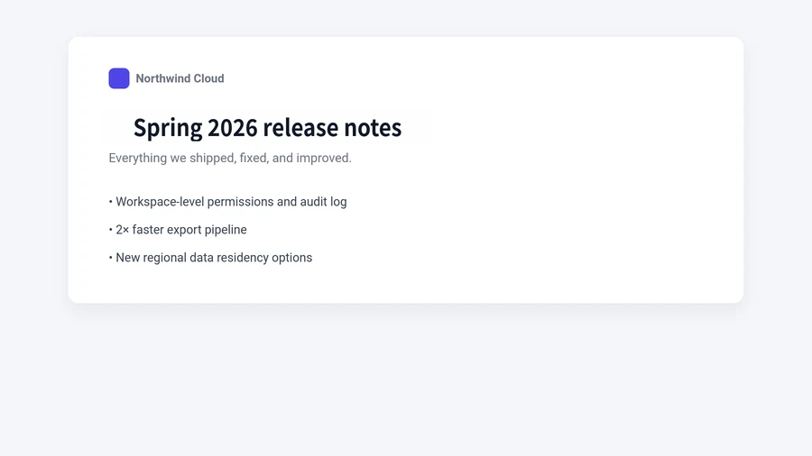 UI label revision edited with Imagelier: "Spring 2026 release notes"